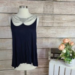 Anthropologie Leif Notes Scallop Rope Tank Small